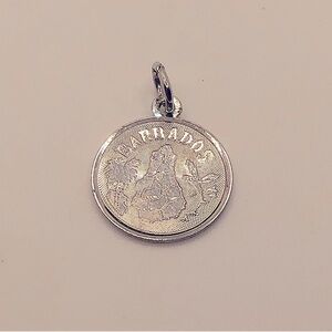 Vtg Sterling Barbados Charm Bracelet Charm / Mini Pendant